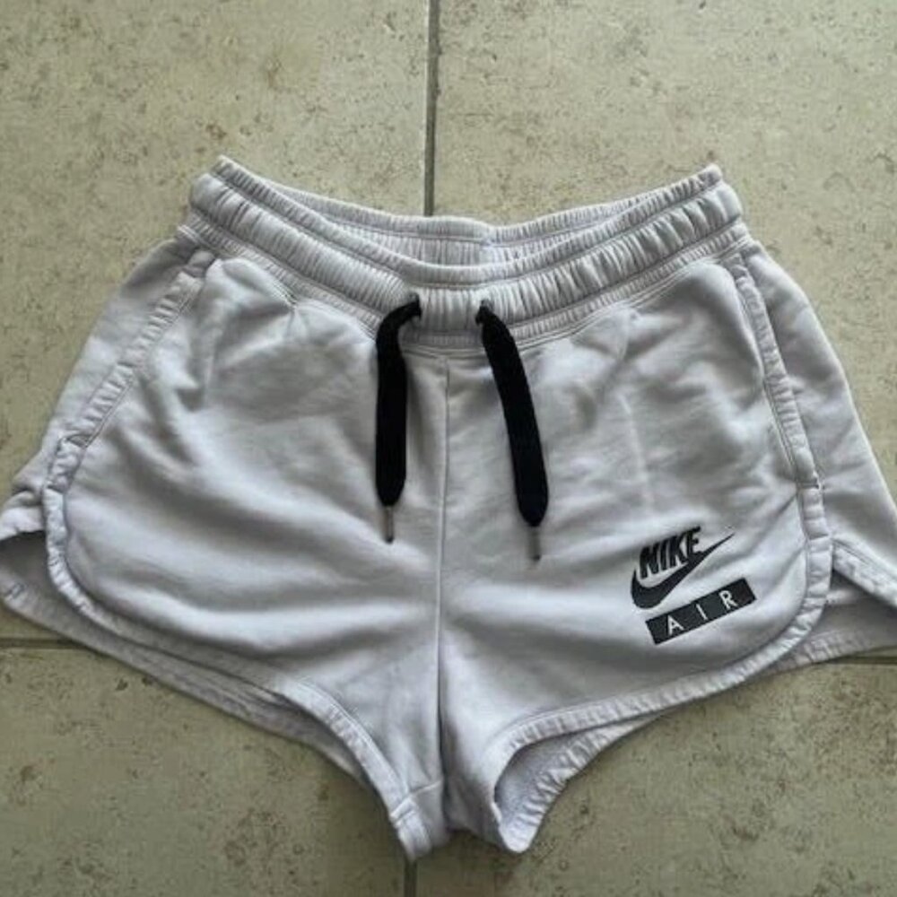 NIKE AIR Women's Shorts Small Lilac Purple Black sweatpant pockets drawstring